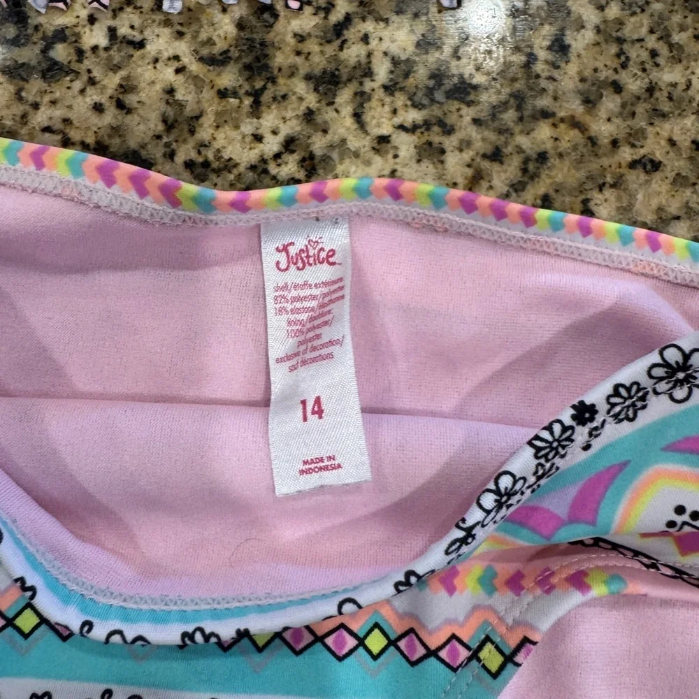 Justice Colorful‎ Fringe Bikini Set Girls Size 14